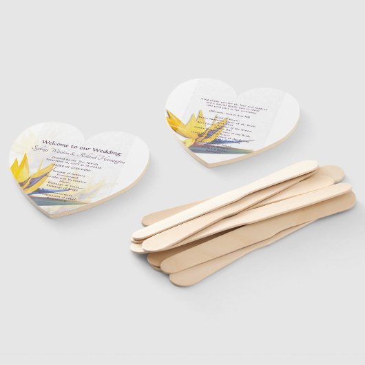 Éventail Programme de ventilateur Mariage en forme de coeur (Non-assemblé)