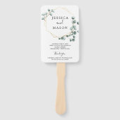 Éventail Programme de ventilateur Mariage Eucalyptus Green (Devant)