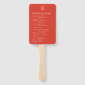 Éventail Programme d'Élégance-Mariage fleur sauvage - Rouge (Dos)