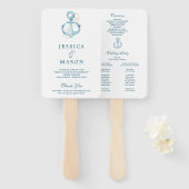 Éventail Programme des ventilateurs Mariages de la marine n (Devant et derrière)