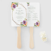 Éventail Programme d'octogone floral violet Peach (Devant et derrière)