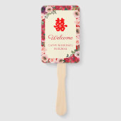 Éventail Programme double bonheur de jardin mariage chinois (Devant)