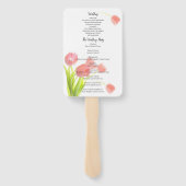 Éventail Programme Élégant de Tulipes Roses Douces (Dos)
