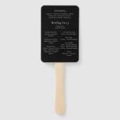 Éventail Programme élégant noir blanc or de Las Vegas (Dos)