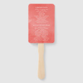 Éventail Programme espagnol de mariage floral turquoise et (Dos)