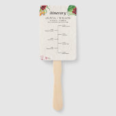 Éventail Programme et calendrier de mariage tropical aquare (Dos)