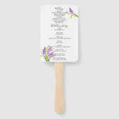 Éventail Programme Fleurs Lavande et Vertes Aquarelle (Dos)