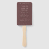 Éventail Programme Floral Crème Bohème Rustique Marsala (Dos)