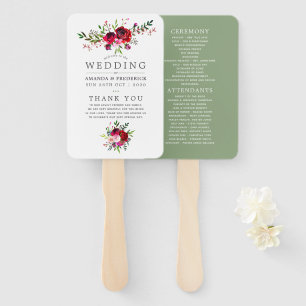 Éventail Programme Floral de Mariage d'Automne