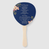Éventail Programme Floral De Mariage Rose Et Bleu (Dos)
