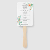 Éventail Programme floral élégant d'eucalyptus et de pêche (Dos)