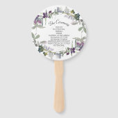 Éventail Programme Floral Fleur sauvage de lavande d'aquare (Dos)