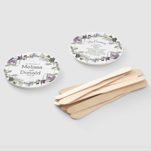 Éventail Programme Floral Fleur sauvage de lavande d'aquare (Non-assemblé)