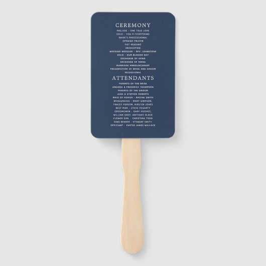 Éventail Programme floral marine et blanc d'aquarelle (Dos)