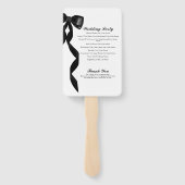 Éventail Programme Formal Black Bow Ribbon Élégant Mariage (Dos)
