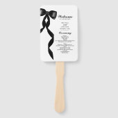 Éventail Programme Formal Black Bow Ribbon Élégant Mariage (Devant)