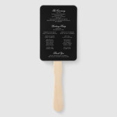 Éventail Programme Formel Black Floral Monogram Crest Weddi (Dos)