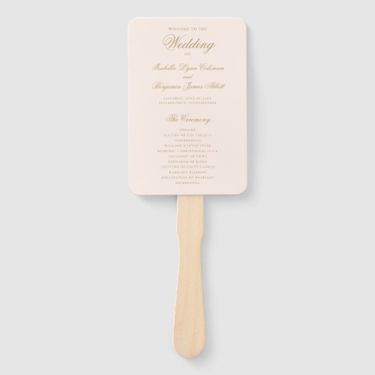 Éventail Programme Formel de Mariage Blanc Traditionnel (Devant)