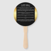 Éventail Programme funéraire moderne Gold et Black Bold Pho (Dos)