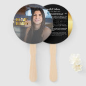 Éventail Programme funéraire moderne Gold et Black Bold Pho (Devant et derrière)