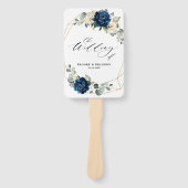 Éventail Programme géométrique de la Marine Gold White Cham (Devant)