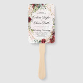 Éventail Programme géométrique floral bordeaux roux (Devant)