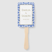 Éventail Programme italien de ventilateur à main bleue (Devant)