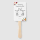 Éventail Programme Mariage de automne de fleurs d'automne d (Dos)