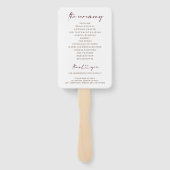 Éventail Programme mariage de automne Sunflowers Bourgogne (Dos)