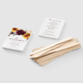 Éventail Programme mariage de automne Sunflowers Bourgogne (Non-assemblé)