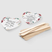 Éventail Programme Mariage de ventilateur à main Rouge Flor (Non-assemblé)