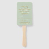 Éventail Programme mariage Passport Sage Green Gold (Dos)