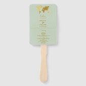 Éventail Programme mariage Passport Sage Green Gold (Devant)