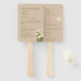 Éventail Programme minimal de fleurs de marguerite blanche