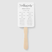 Éventail Programme minimal de ventilateur Mariage (Dos)