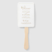 Éventail Programme minimaliste de mariage Gold (Devant)