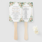 Éventail Programme minimaliste de ventilateur Mariage Eucal (Devant et derrière)