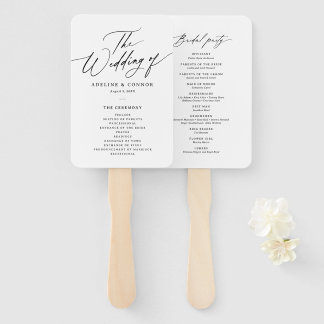Éventail Programme minimaliste moderne de mariage de callig