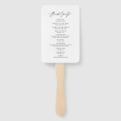 Éventail Programme minimaliste moderne de mariage de callig (Dos)