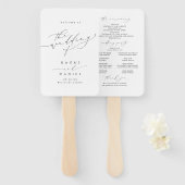 Éventail Programme minimaliste moderne de mariage de script (Devant et derrière)