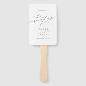 Éventail Programme minimaliste moderne de mariage de script (Devant)