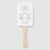 Éventail Programme minimaliste moderne de mariage de script (Dos)