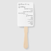 Éventail Programme minimaliste moderne de mariage simple (Devant)