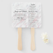 Éventail Programme moderne de marbre rose et gris (Devant et derrière)