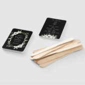 Éventail Programme moderne de mariage botanique floral noir (Non-assemblé)