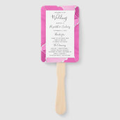 Éventail Programme moderne de mariage d'âge d'argent rose (Devant)