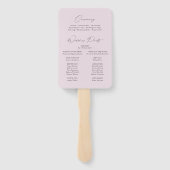 Éventail Programme moderne de mariage de lavande élégant (Dos)