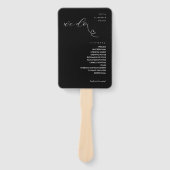 Éventail Programme moderne de mariage des blocs de couleur  (Devant)