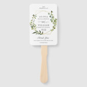 Éventail Programme moderne de mariage Eucalyptus Foliage (Devant)