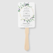 Éventail Programme moderne de mariage Eucalyptus Foliage (Devant)